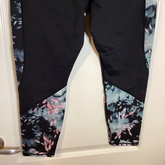 Sketchers Women's Leggings Black Floral Activewear Jogging Running Gym Yoga - Picture 6 of 9